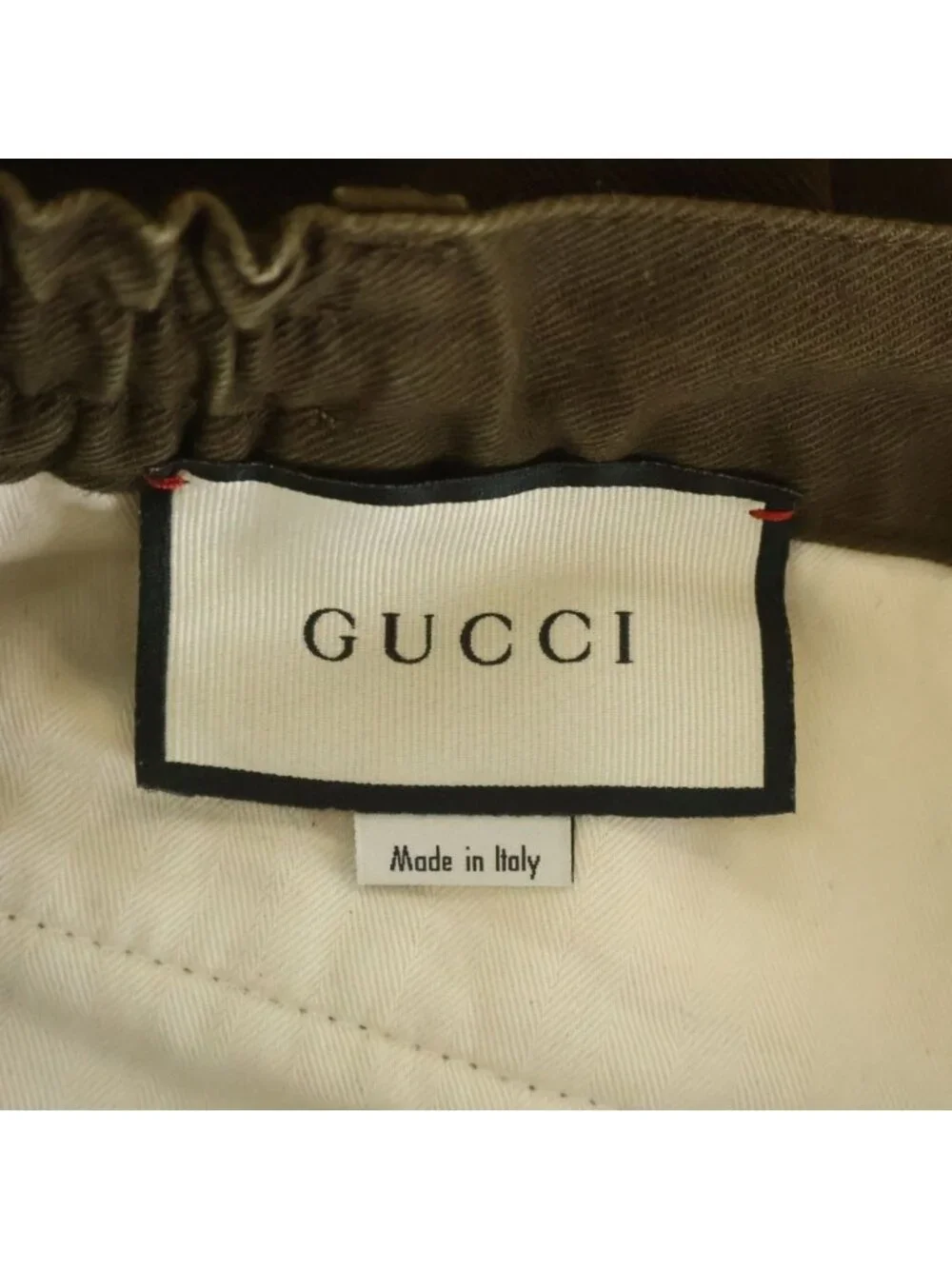 Gucci Interlocking Sherry Line Cotton Cargo Pants Olive